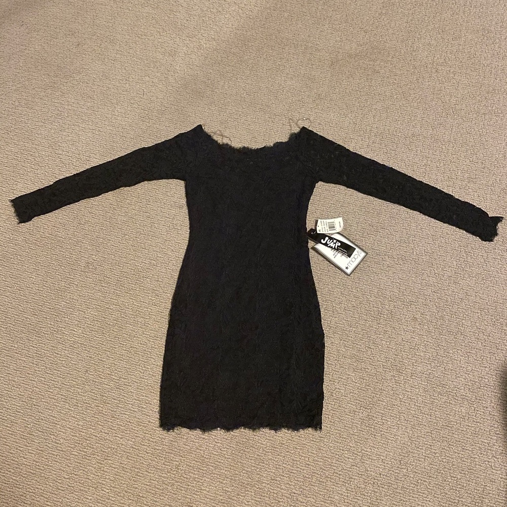 Black lace dress cocktail XS